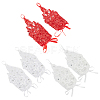 3 Pairs 3 Colors Flower Pattern Embroidered Polyester Fingerless Gloves AJEW-GA0006-14-1