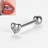 316L Surgical Stainless Steel Micro Pave Clear Cubic Zirconia Tongue Rings FS-WG6EDE0-02-2