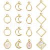 CHGCRAFT 48Pcs 4 Styles Alloy Open Back Bezel Pendants FIND-CA0005-98-1