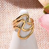 304 Stainless Steel Wave Multilayer Open Cuff Rings for Women RJEW-Z077-01G-03-2