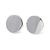 304 Stainless Steel Flat Round Stud Earrings for Women EJEW-I285-12P-1