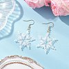 304 Stainless Steel Glass Seed Beads Snowflake Dangle Earrings EJEW-MZ00537-02-1