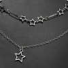 Star Alloy Pendant Double Layer Necklaces for Women FS-WGC0545-01-2