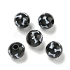 Printed Wood European Beads WOOD-G022-04B-1