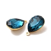 Real 18K Gold Plated Brass with Glass Pendants KK-177-22G-01-3