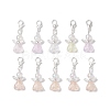 Transparent Acrylic Heart Angel Pendant Decorations HJEW-JM04525-2