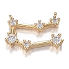Brass Micro Clear Cubic Zirconia Charms ZIRC-F120-019G-09-1
