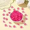 Chunky Magenta Transparent Frosted Flower Acrylic Beads X-PL560-14-5