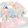 Chips Natural Rose Quartz & Morganite & Howlite Beaded Stretch Bracelets Sets BJEW-JB05332-04-2