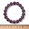 Natural Amethyst Round Beads Stretch Bracelets for Women BJEW-L712-B04-12mm-5