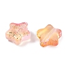 Transparent Spray Painted Glass Beads X1-GLAA-NH0003-01B-2
