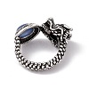 Dragon Head Natural Kyanite Cuff Rings RJEW-G273-03AS-04-3