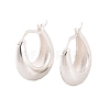 925 Sterling Silver Chunky Crescent Moon Hoop Earrings for Women EJEW-P273-01S-1