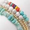 4Pcs 4 Style Natural & Synthetic Mixed Gemstone Chips & Heishi Beaded Stretch Bracelets Set BJEW-JB09922-4