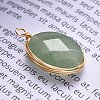 Natural Green Aventurine Pendants PALLOY-JF00467-01-3