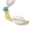 8mm Round Synthetic Turquoise & Natural Mashan Jade Braided Bead Bracelets BJEW-JB10376-3