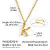 304 Stainless Steel Bamboo Initial Pendant Necklaces for Men Women WM4386-8-1