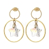 Brass Dangle Stud Earring for Women EJEW-JE07353-3