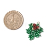 Christmas Handmade Glass Seed Beaded Ilex Aquifolium Leaf Pendants PALLOY-MZ00849-2