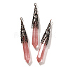 Cherry Quartz Glass Pointed Big Pendants G-P560-02R-07-1