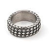 Steampunk Style 304 Stainless Steel Wide Band Rings RJEW-R316-01AS-B-2