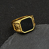 304 Stainless Steel with Natural Black Agate Finger Rings FS-WG06E27-08-1