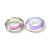 Electroplate Transparent Glass Linking Rings GLAA-F126-01-3