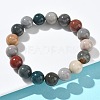 Natural Alashan Agate Round Beads Stretch Bracelets for Women BJEW-Z158-03M-02-2