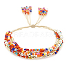 Glass Seed & Imitation Pearl Braided Bead Bracelet BJEW-BB727272758-1