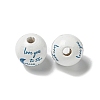 Printed Wood European Beads WOOD-G022-20E-2