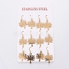 304 Stainless Steel Dangle Earrings EJEW-E172-12-4