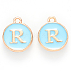 Golden Plated Alloy Enamel Charms ENAM-S118-04R-1