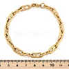 304 Stainless Steel Oval Link  Chain Bracelets for Women Men BJEW-F488-49A-G-5