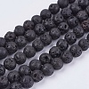 Natural Lava Rock Stone Bead Strands X-G-R193-18-6mm-1