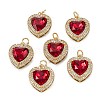 Brass Micro Pave Cubic Zirconia Pendants KK-G404-B-01Q-G-1