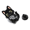 Cat with Fish Enamel Pins JEWB-I055-05EB-06-3