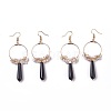 Pearl Chip Beads Dangle Earrings EJEW-L218-07-1