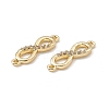 Brass Micro Pave Clear Cubic Zirconia Connector Charms KK-E068-VB388-3