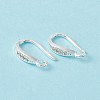 Brass Micro Pave Clear Cubic Zirconia Ear Hooks ZIRC-P100-05S-2