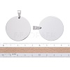 Tarnish Resistant DIY Materials 201 Stainless Steel Flat Round Hand Stamping Blank Tag Pendants STAS-O044-125-4