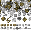 80Pcs 20 Styles 1-Hole Zinc Alloy Shank Buttons BUTT-PH0001-70-1