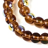 Electroplate Transparent Glass Beads Strands EGLA-Q132-4MM-A09-3