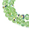 Electroplate Transparent Glass Beads Strands EGLA-A046-01B-04-2