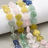 Gradient Color Natural Rose Quartz & Quartz Crystal & Lemon Jade & Blue Aventurine & Green Aventurine Beads Strands G-B185-A11-2