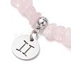 Natural Rose Quartz Chip Beaded Stretch Bracelets BJEW-JB11133-05-3
