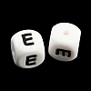 20Pcs White Cube Letter Silicone Beads 12x12x12mm Square Dice Alphabet Beads with 2mm Hole Spacer Loose Letter Beads for Bracelet Necklace Jewelry Making JX432E-2