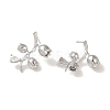 Brass with Clear Cubic Zirconia Stud Earring Findings KK-G499-03P-2