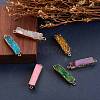 6Pcs 6 Colors Electroplated Natural Druzy Agate Links Connectors sgG-SZ0001-17-5