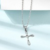 304 Stainless Steel Religion Cross Pendant Necklaces SA-CBAB727-02P-2