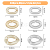 480Pcs 6 Style Spray Painted CCB Plastic Linking Rings CCB-HY0001-06-2